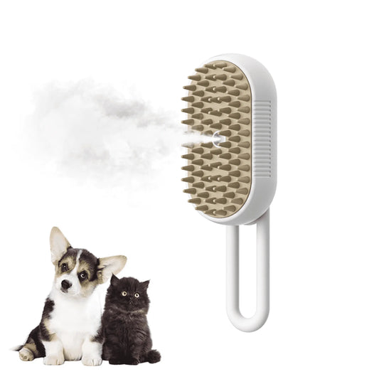 3-In-1 Self-Cleaning Steam Grooming Brush for Removes Loose Undercoat for Long Short Haired