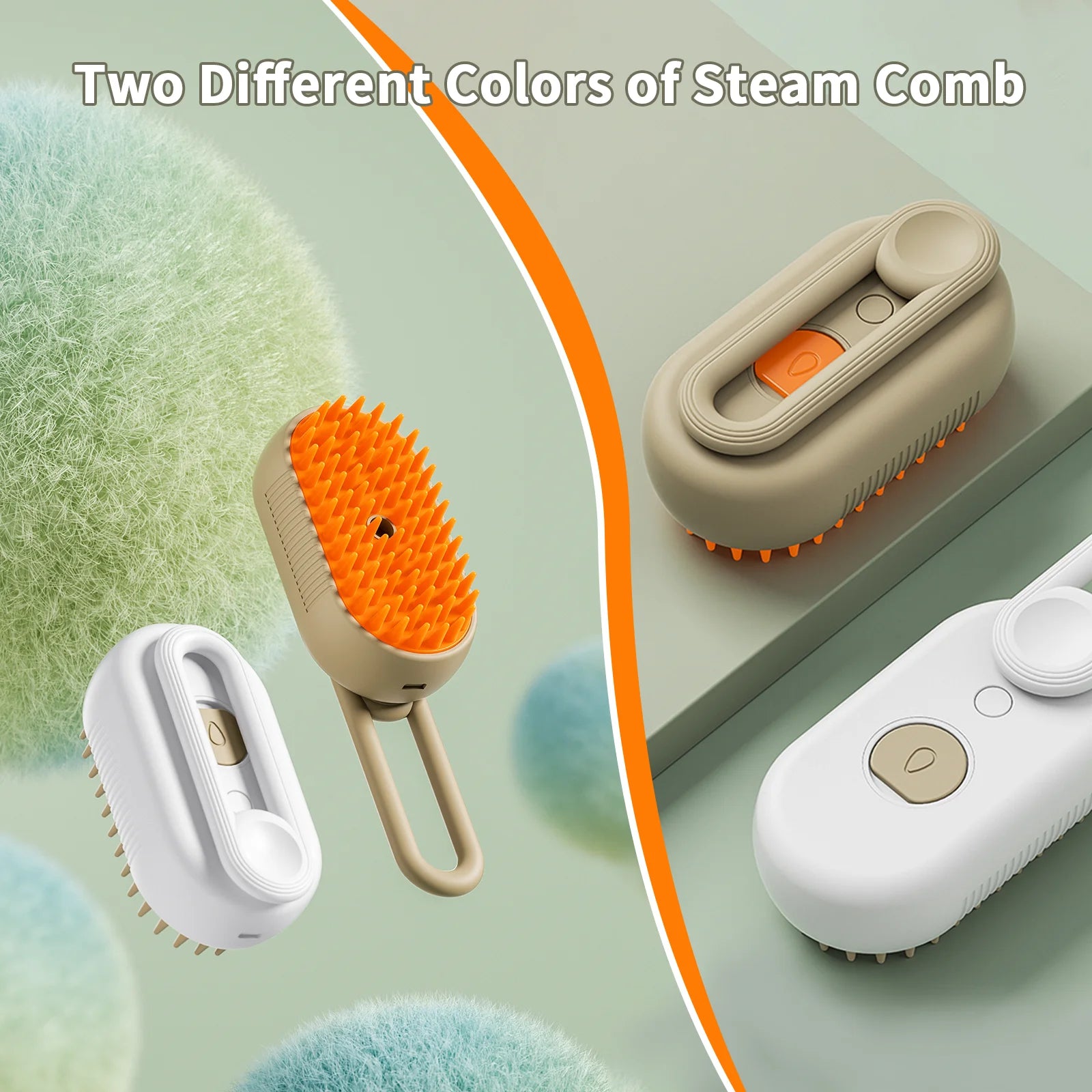 3-In-1 Self-Cleaning Steam Grooming Brush for Removes Loose Undercoat for Long Short Haired